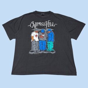 Vintage 1992 Cypress Hill Rap Tee Black Graphic T-Shirt GEM Tag XL